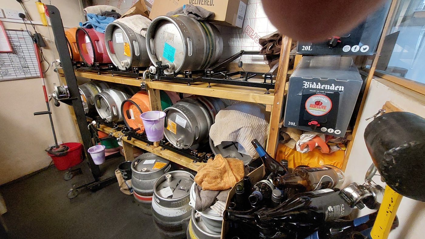 Casks on the cellar racks